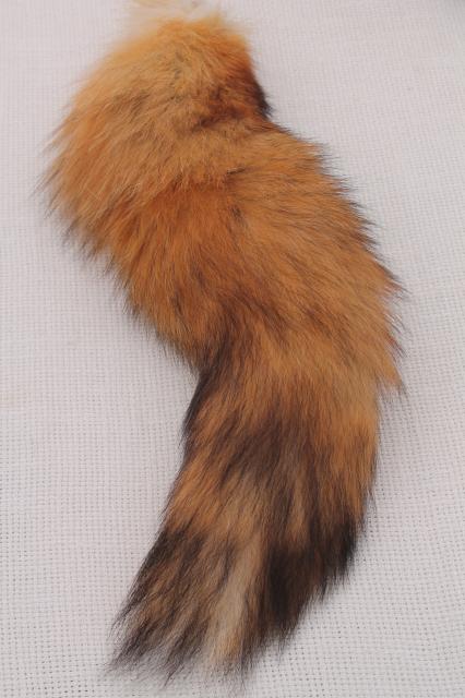 photo of 50s 60s furs, fluffy soft red fox fur tails for cabin decor or vintage charm fashion accessories #4