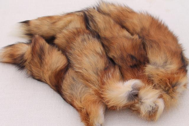 photo of 50s 60s furs, fluffy soft red fox fur tails for cabin decor or vintage charm fashion accessories #8