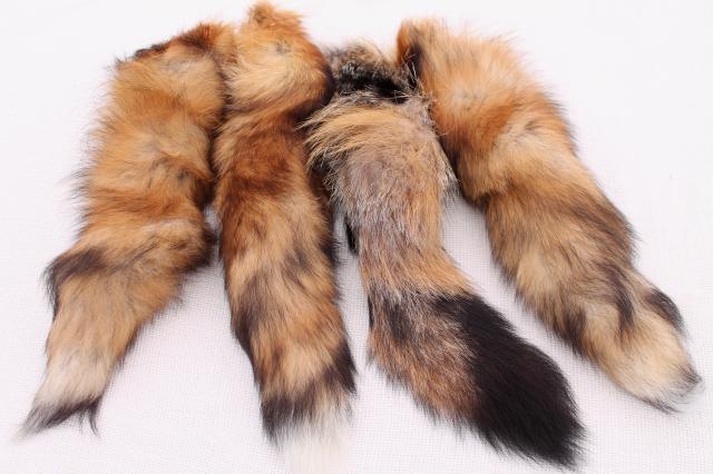 photo of 50s 60s furs, fluffy soft red fox fur tails for cabin decor or vintage charm fashion accessories #1