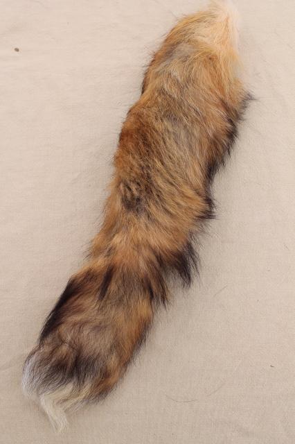 photo of 50s 60s furs, fluffy soft red fox fur tails for cabin decor or vintage charm fashion accessories #5
