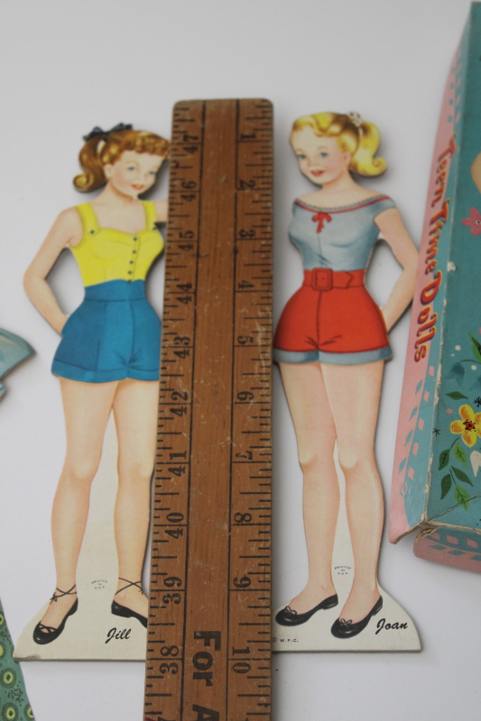 photo of 50s 60s vintage Whitman ponytail teen time girl paper dolls set in original box #2