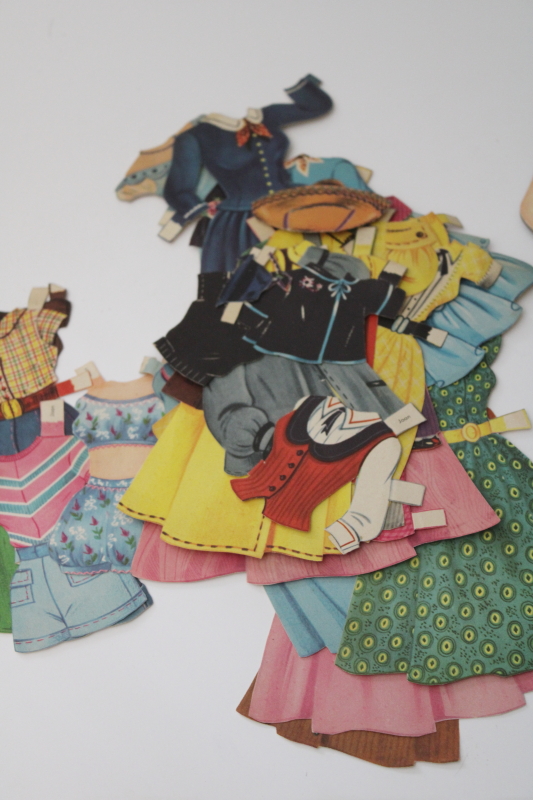 photo of 50s 60s vintage Whitman ponytail teen time girl paper dolls set in original box #4