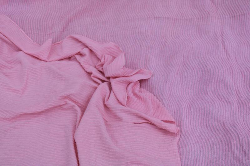 photo of 50s 60s vintage cotton chenille bedspread, mid-century retro bubble gum pink!  #3