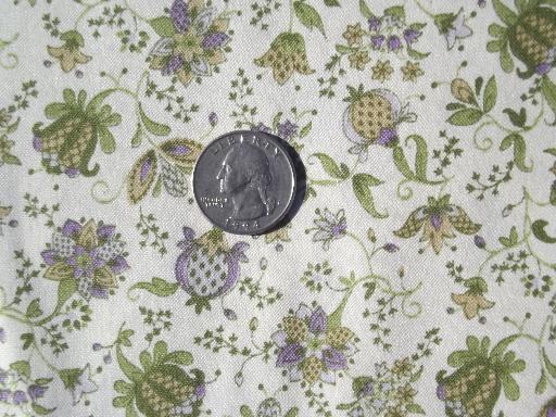 photo of 50s 60s vintage print poplin, drip-dry 100% cotton fabric w/ original labels #1