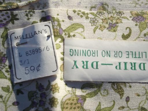 photo of 50s 60s vintage print poplin, drip-dry 100% cotton fabric w/ original labels #3