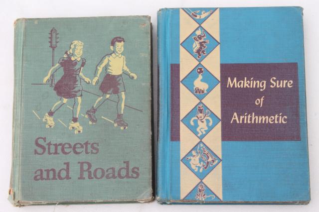 photo of 50s 60s vintage school books & readers, learning to read & numbers w/ great retro pictures #2