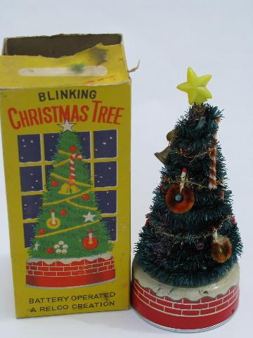 photo of 50's Japan vintage Blinking Xmas Tree, battery operated Christmas toy #1