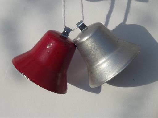 photo of 50s metal bell Christmas ornaments, vintage holiday decorations in retro colors #2