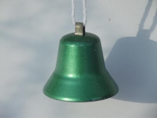 photo of 50s metal bell Christmas ornaments, vintage holiday decorations in retro colors #3