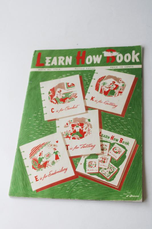 photo of 50s needlework booklet, Learn How to instructions tutorial embroidery, crochet, knitting #1