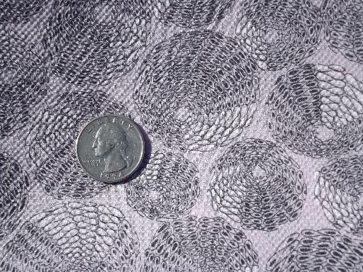 photo of 50s retro sheer nylon crinkle plisse fabric, lavender w/ sea shells print #1