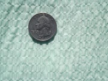 catalog photo of 50s retro sheer nylon fabric, seersucker pucker texture, mint green