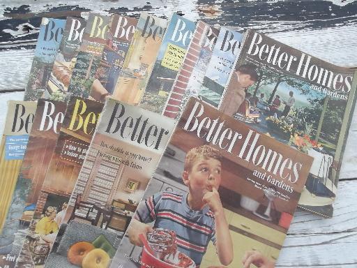 photo of 50s vintage Better Homes and Gardens magazines, retro ads and illustrations #1