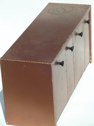 photo of 50s vintage Binister wall mount kitchen canister bins dispenser box #4