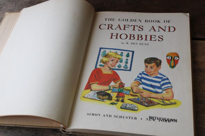 photo of 50s vintage Golden Book of Crafts & Hobbies, camp craft projects, DIY how-to #2