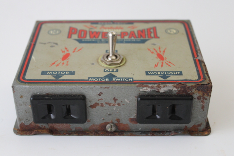 photo of 50s vintage Goodwill Mfg power panel working toy tool workshop electrical outlet box  #2