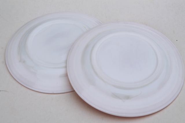 photo of 50s vintage Hazel Atlas Moderntone pastel platonite plates set of 8, pink, green, blue, yellow #2