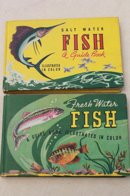 photo of 50s vintage Whitman Guides, lot of 10 little guide books flowers, trees, birds, fish #5