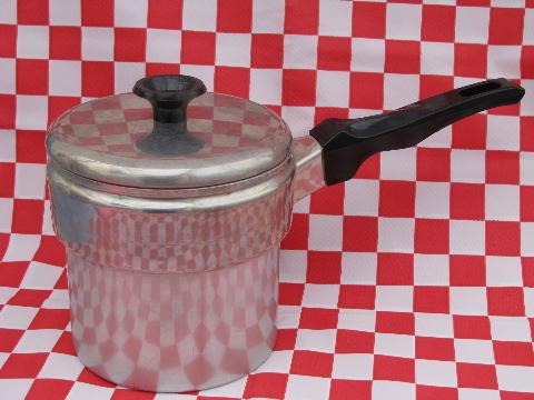 photo of 50's vintage aluminum cookware, Mirro 1 1/2 qt. double boiler #4