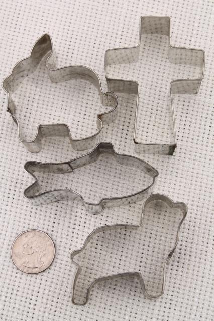 photo of 50s vintage cookie cutter set in original box, canape / cookie cutters for all occasions #5