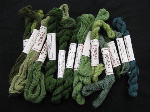 photo of 50s vintage crewel embroidery / needlepoint yarn lot, English wool, 28 skeins #2