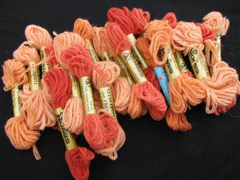 photo of 50s vintage crewel embroidery / needlepoint yarn lot, all acrylic, 50 skeins #2