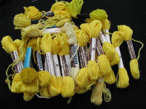 photo of 50s vintage crewel embroidery / needlepoint yarn lot, persian wool, 100+ skeins #2