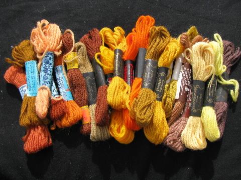 photo of 50s vintage crewel embroidery / needlepoint yarn lot, persian wool, 100+ skeins #3