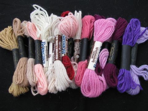 photo of 50s vintage crewel embroidery / needlepoint yarn lot, persian wool, 100+ skeins #4