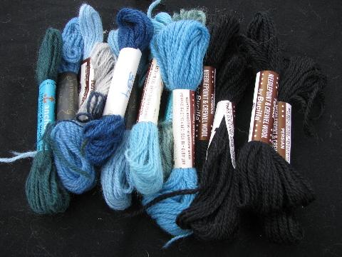 photo of 50s vintage crewel embroidery / needlepoint yarn lot, persian wool, 100+ skeins #6