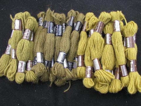 photo of 50s vintage crewel embroidery / needlepoint yarn lot, pure French wool, 190 skeins #3