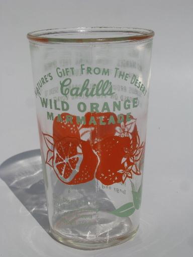 photo of 50s vintage jelly glass, Cahill's Wild Orange marmalade from Phoenix #1