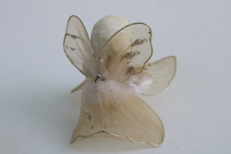 photo of 50s vintage mini angel ornament Christmas decoration, hand painted ceramic Napco or Holt Howard?  #4