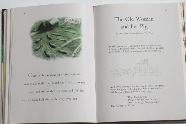 photo of 50s vintage picture books w/ large color illustrations, BH&G Story Book & Mother Goose #3