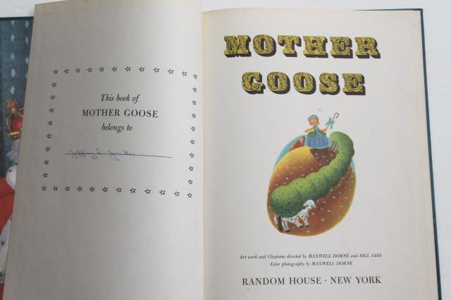 photo of 50s vintage picture books w/ large color illustrations, BH&G Story Book & Mother Goose #6