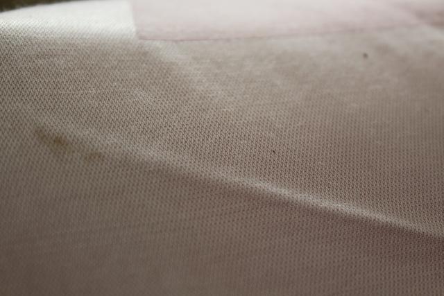 photo of 50s vintage tablecloth, pale rose pink rayon satin damask made in Japan #8