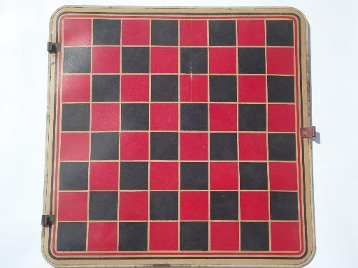 photo of 50s vintage tin litho game boards box games set, racing, magnetik baseball #9