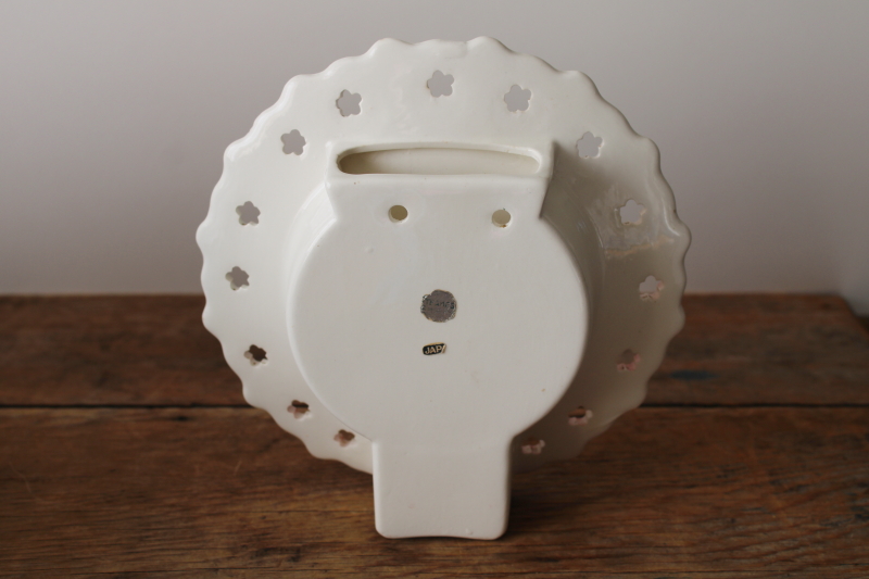 photo of 50s vintage wall pocket or vase, ceramic cherries china plate, cutesy girly cottagecore  #3