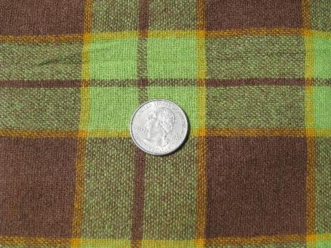 photo of 50s-60s bright plaid lot vintage wool fabric for sewing crafts, felting #2