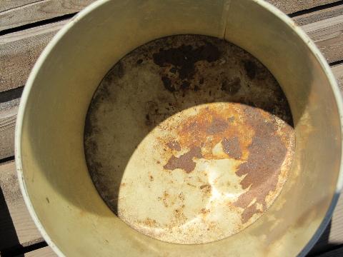 photo of 50s-60s vintage boudoir wastebasket, metal w/ tole painted flowers #4