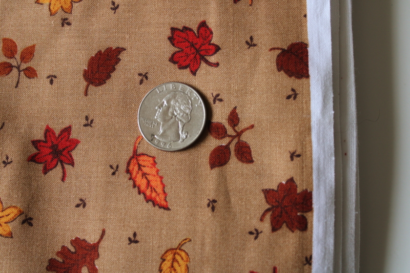 photo of 6 1/2 yards vintage VIP Cranston Print Works cotton fabric, tiny fall leaves in autumn colors #5