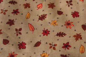 catalog photo of 6 1/2 yards vintage VIP Cranston Print Works cotton fabric, tiny fall leaves in autumn colors 
