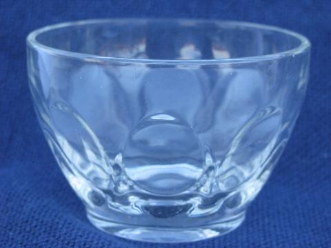 photo of 6 bowls, custard cups or sherbets, thumbprint pattern pressed glass #2