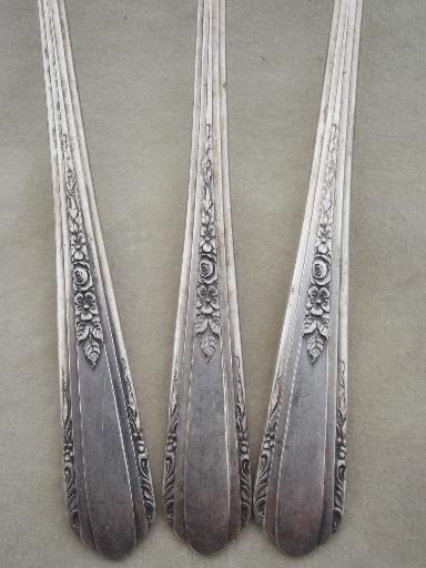 photo of 6 long iced tea spoons, 30s vintage art deco silver plate Vision Deerfield #2