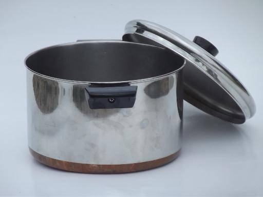photo of 6 qt Revere Ware stockpot, vintage copper bottom Revereware pot w/ lid #2