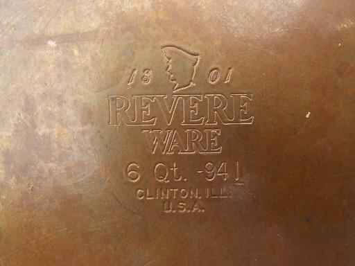 photo of 6 qt Revere Ware stockpot, vintage copper bottom Revereware pot w/ lid #5