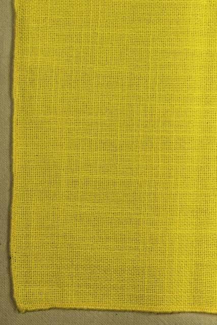 photo of 60s 70 vintage table linens napkins lot, retro flowers, avocado green & yellow gold #5