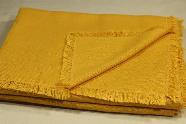 photo of 60s 70 vintage table linens napkins lot, retro flowers, avocado green & yellow gold #8