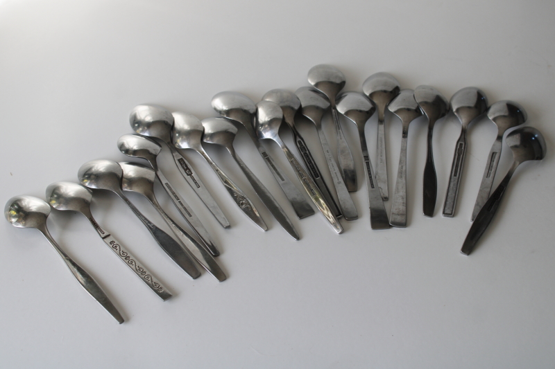 photo of 60s 70s mod vintage stainless flatware, lot of teaspoons mismatched patterns 20 spoons  #5