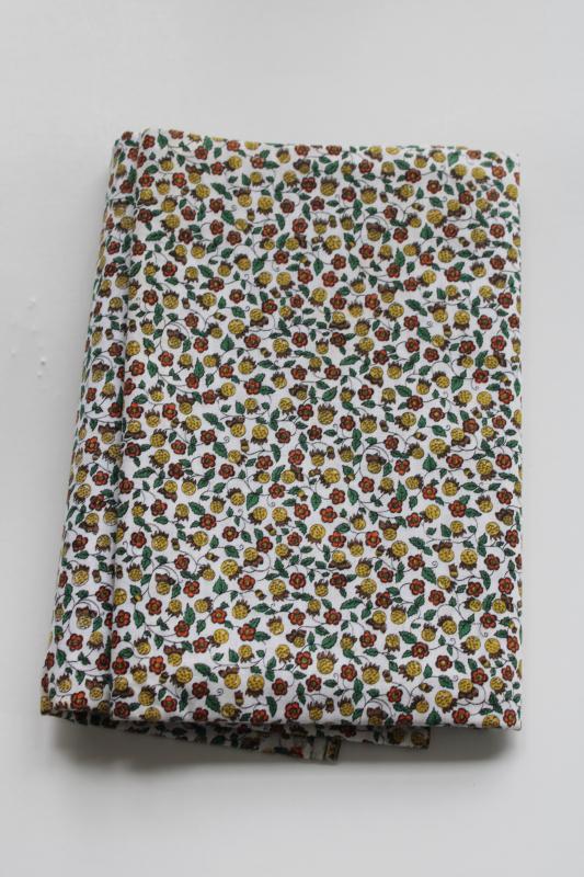 photo of 60s 70s vintage Penneys label Belgian cotton fabric tiny print in fall colors #1